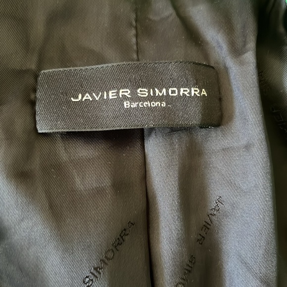 Green blazer/belted short trench Javier Simorra Barcelona Sz 8 - Picture 2 of 7